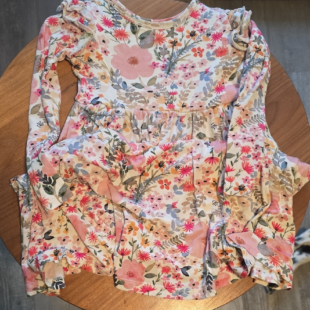 Little Sleepies Playful Floral Long Sleeve Dress